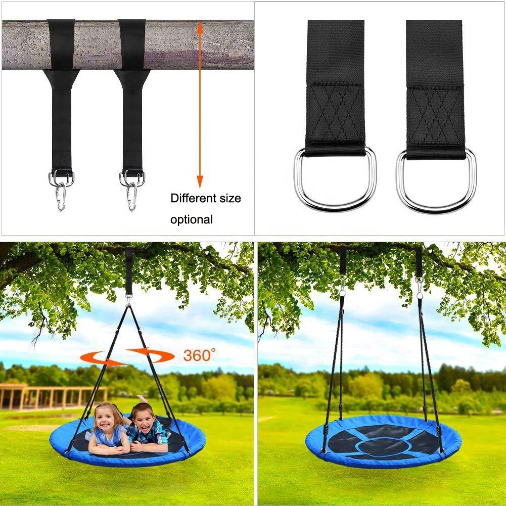 1.5ft 3ft 4ft 4.9ft size optional polyester swing straps tree hanging hammock straps for outdoor play