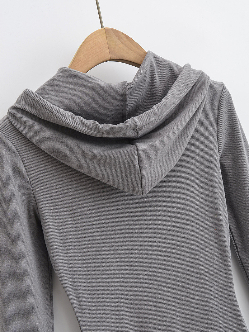 Hot sale ladies hooded sweater dress wholesale women's slim fit dress long sleeve hoodie high elasticity casual slip dress