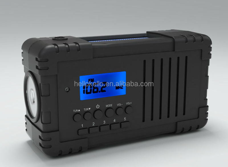 Emergency Hand Crank Am/fm Noaa Weather Radio Hurricane Supplies Ipx6 Waterproof Solar Portable Survival Radio With Sos Alar