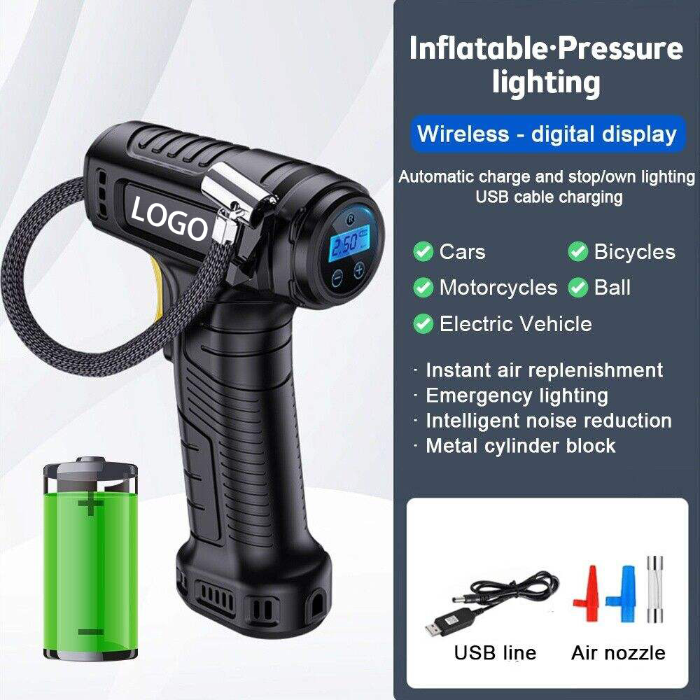 Custom logo Wireless Charging Car Handheld Intelligent Digital Display Home Car Electric Portable Tire Air Pump