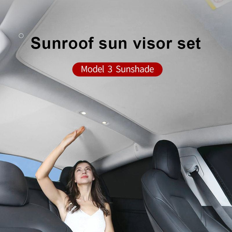 2022 Model 3 Overhead Roof Mesh Blind for Tesla Model 3 Sun Shade Car Glass Sunshade