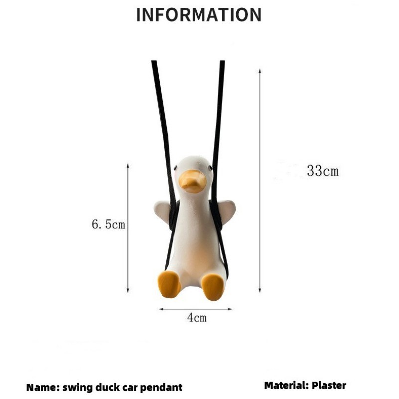 Animal Swinging Duck Car Hanging Ornament Wear Sunglasses Guitar Plaster Automotive Decoration Car Pendant Interior Accessories