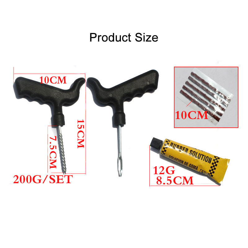 High Quality Emergency Tire Repair Kit Stainless Steel Thread Drill Tubeless Truck 8 pcs Tire Repair Tools For Car Bicycle