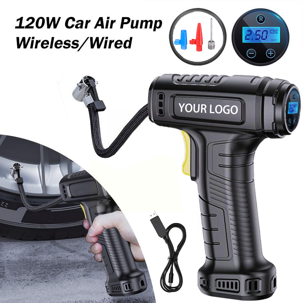 Custom logo Wireless Charging Car Handheld Intelligent Digital Display Home Car Electric Portable Tire Air Pump