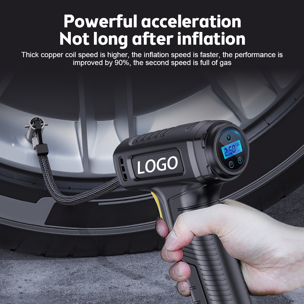 Custom logo Wireless Charging Car Handheld Intelligent Digital Display Home Car Electric Portable Tire Air Pump