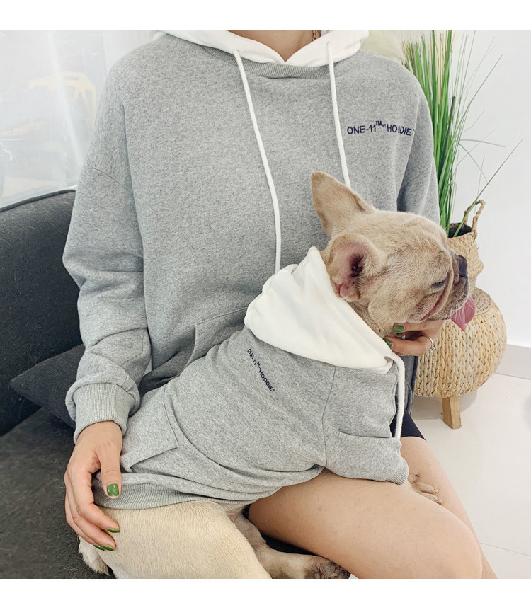 Wholesale Fashion French Bulldog Hoodie Dog and Owner Matching Clothes