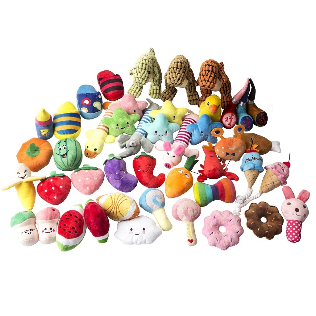 Wholesale Custom Cute Interactive  Chew Squeaky Pet Dog Plush Toys