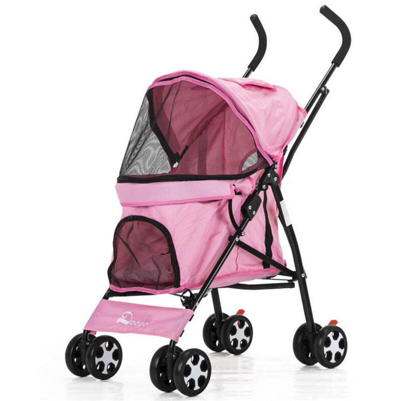 Wholesale Pink Seat with Wheels Foldable Trolley Pet Carrier