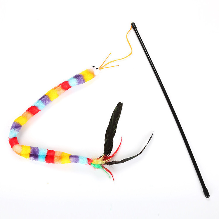 Cute Colorful Rod Plastic Pet Toys for Cats Interactive Stick Funny Cat Supplies Cat Teaser