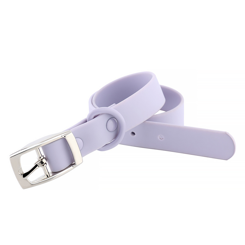 Custom pet purple fashion dog leashes and collar silicone waterproof dog collar