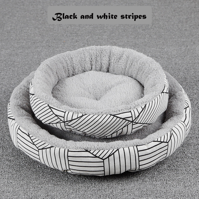 Camas Mascotas China Cute Modern Round Designer Canvas Cheap Pet Bed Supplies Dog Bed