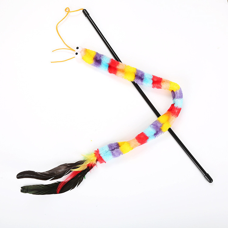 Cute Colorful Rod Plastic Pet Toys for Cats Interactive Stick Funny Cat Supplies Cat Teaser