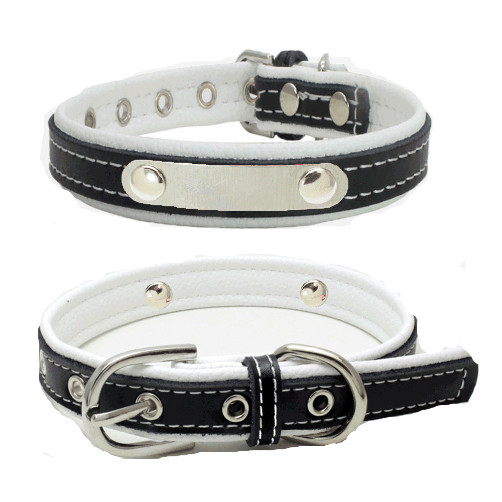 Really Cool Leather Engraved Iron Hit Color Pet Collar Custom Dog Collars