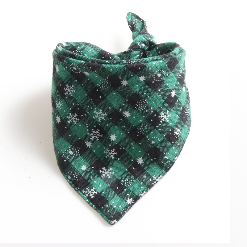 Christmas Hot Selling New Plaid 100% Cotton Luxury Custom Print Logo Wholesale Dog Bandana