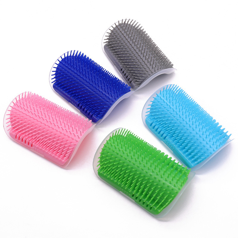 Wall Corner Groomers Soft Grooming Brush Massage Combs for Cat With Catnip Cat Self Groomer