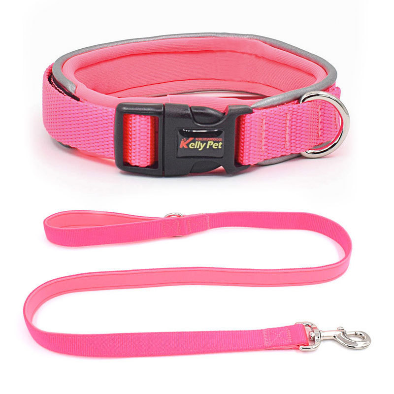 Thick Material Dog Designer Collar and Leash Set with Quick Release Buckle Adjustable Dog Collars Reflective Dog Leash