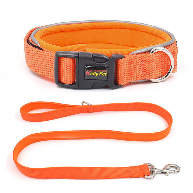 Thick Material Dog Designer Collar and Leash Set with Quick Release Buckle Adjustable Dog Collars Reflective Dog Leash