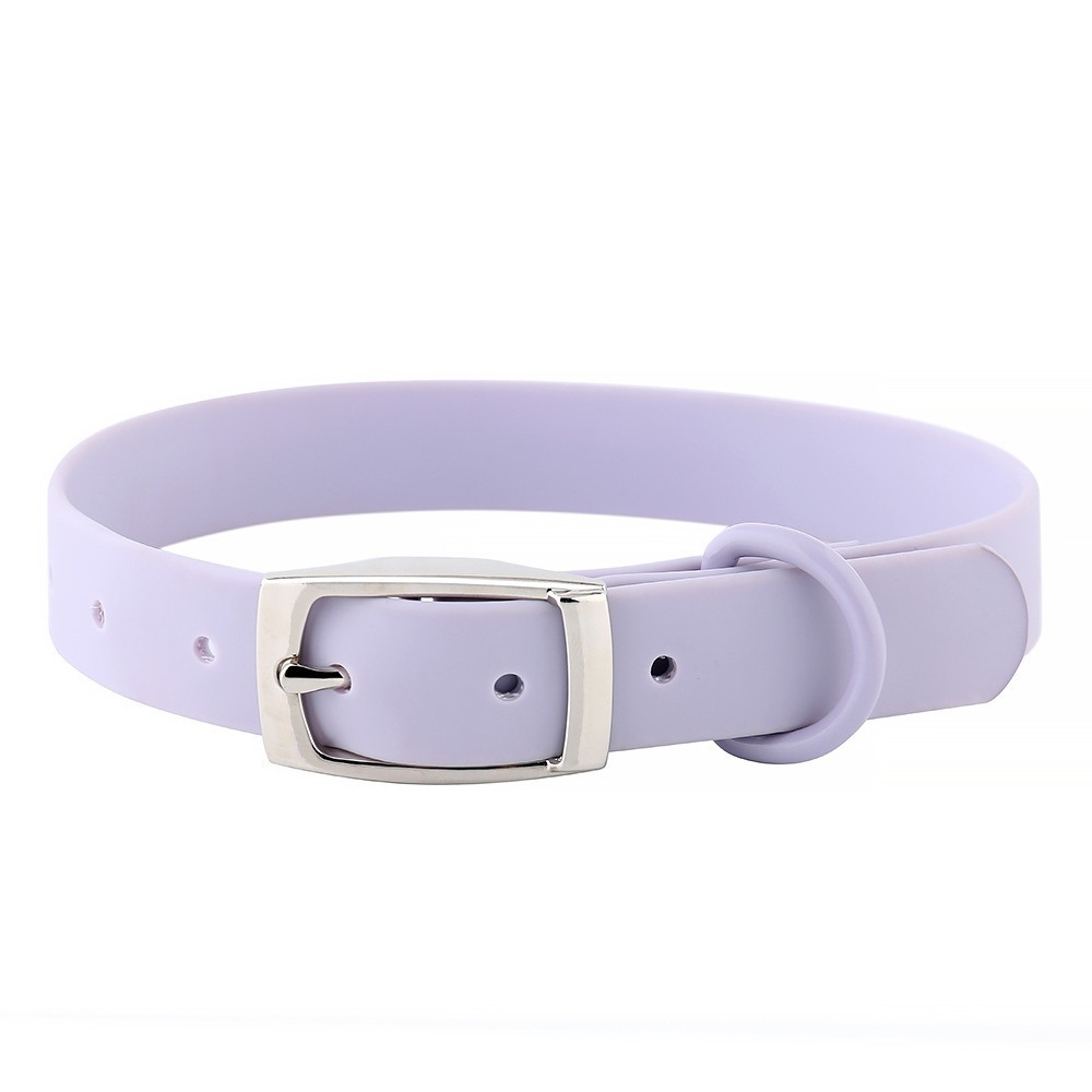 Custom pet purple fashion dog leashes and collar silicone waterproof dog collar