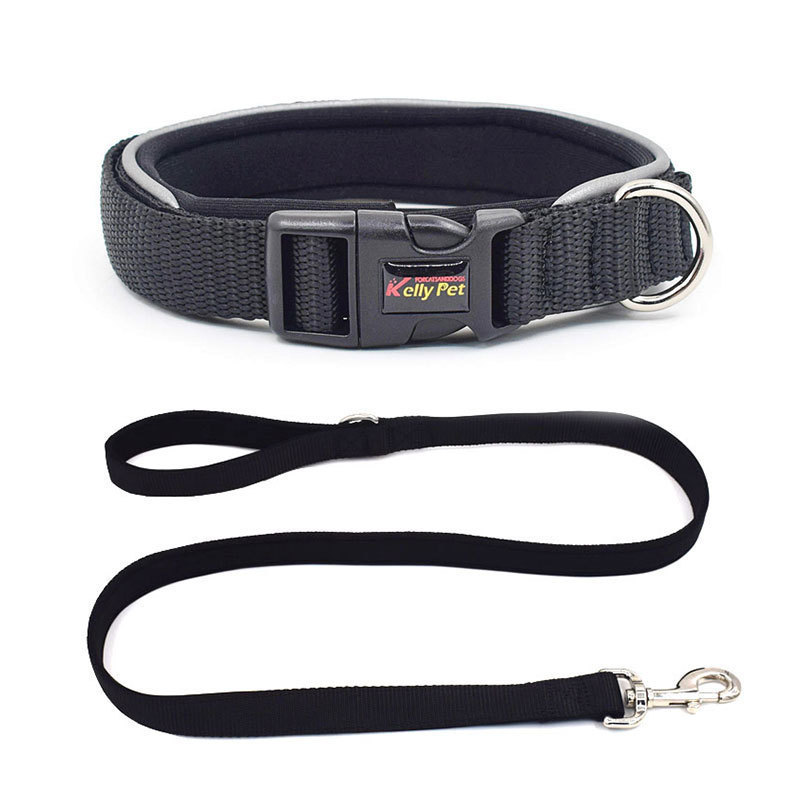 Thick Material Dog Designer Collar and Leash Set with Quick Release Buckle Adjustable Dog Collars Reflective Dog Leash