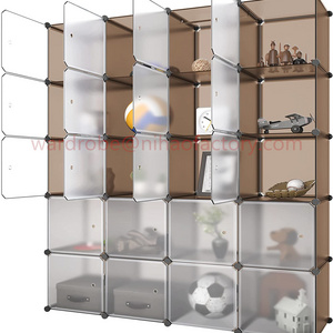 Portable Stackable Closet, DIY Modular Shelves Cabinet, PP Plastic Customizable Bookshelf Bookcase Storage Rack for Home, Office