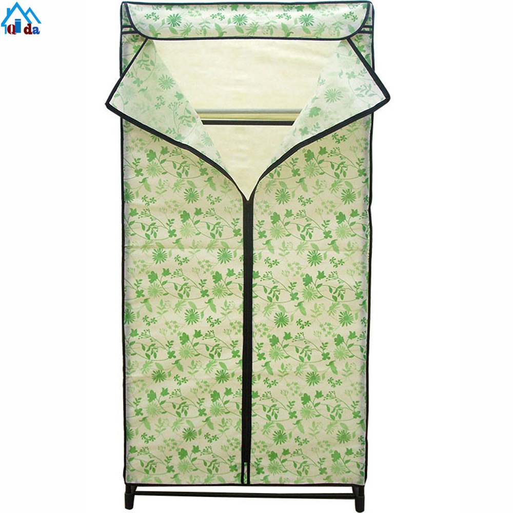 Non-woven Cover Steel Pipe Storage Wardrobe with Coffee Fabric Cover