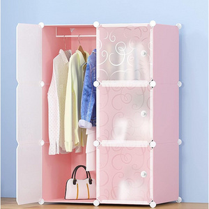 Cube DIY Modular Storage Rack Closet Organizer Wardrobe Plastic Cabinet Doors