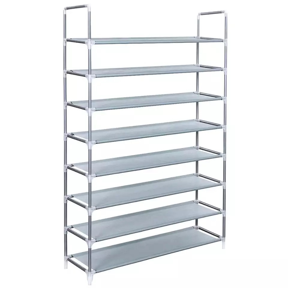 Stackable Expandable And Adjustable Fabric Metal Frame Shoe Rack Storage Rack