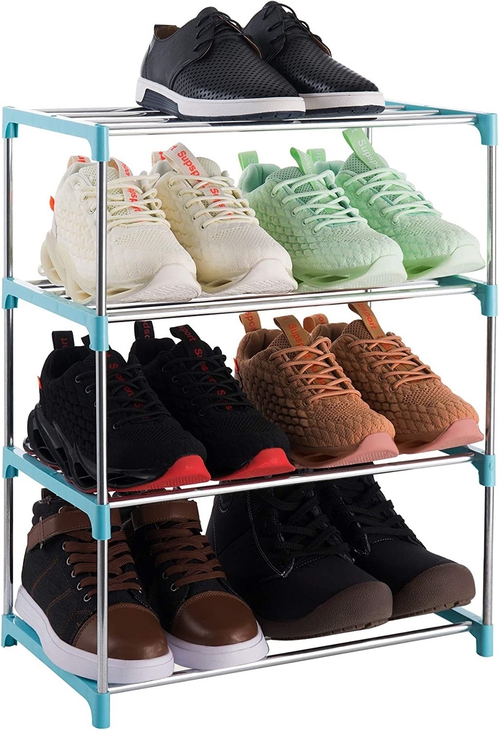 Stackable Expandable And Adjustable Fabric Metal Frame Shoe Rack Storage Rack