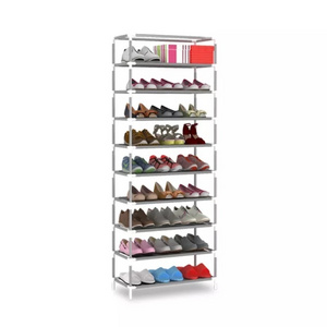 Stackable Expandable And Adjustable Fabric Metal Frame Shoe Rack Storage Rack