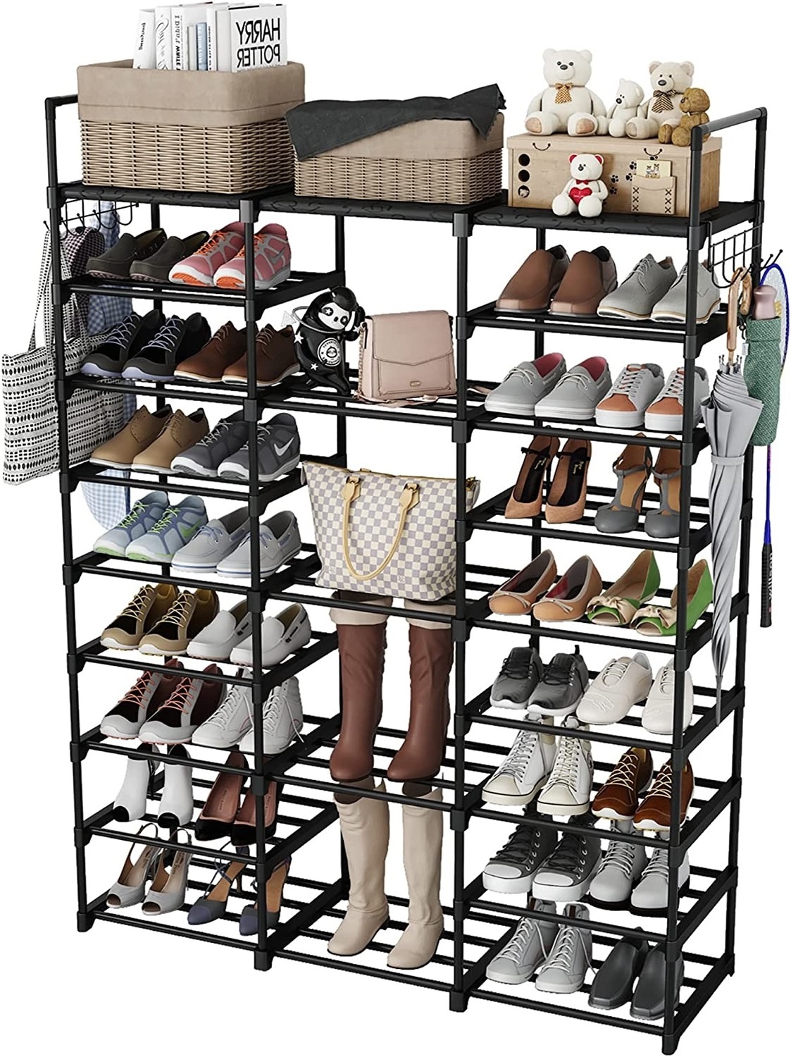 Amazing 10 Tiers Shoe Rack Cabinet 30 Pairs Non-woven Fabric Shoe Rack Portable Organizer Space Saving Shoe Rack With Cover