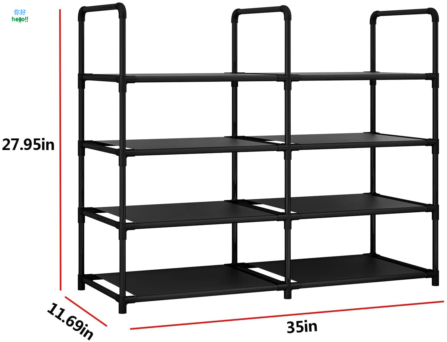 Cheap Living Room 4-layer White Iron Shoe Rack Door Outdoor Waterproof Shoe Rack Multi-functional Vertical Shoe Rack