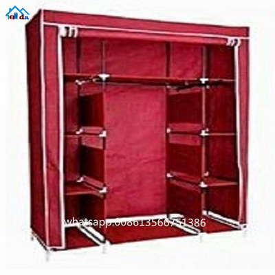 130cm Portable Non-woven Fabric Clothes Closet Freestanding Closet Shelf Storage Organizer Wardrobe With Hanging Rack