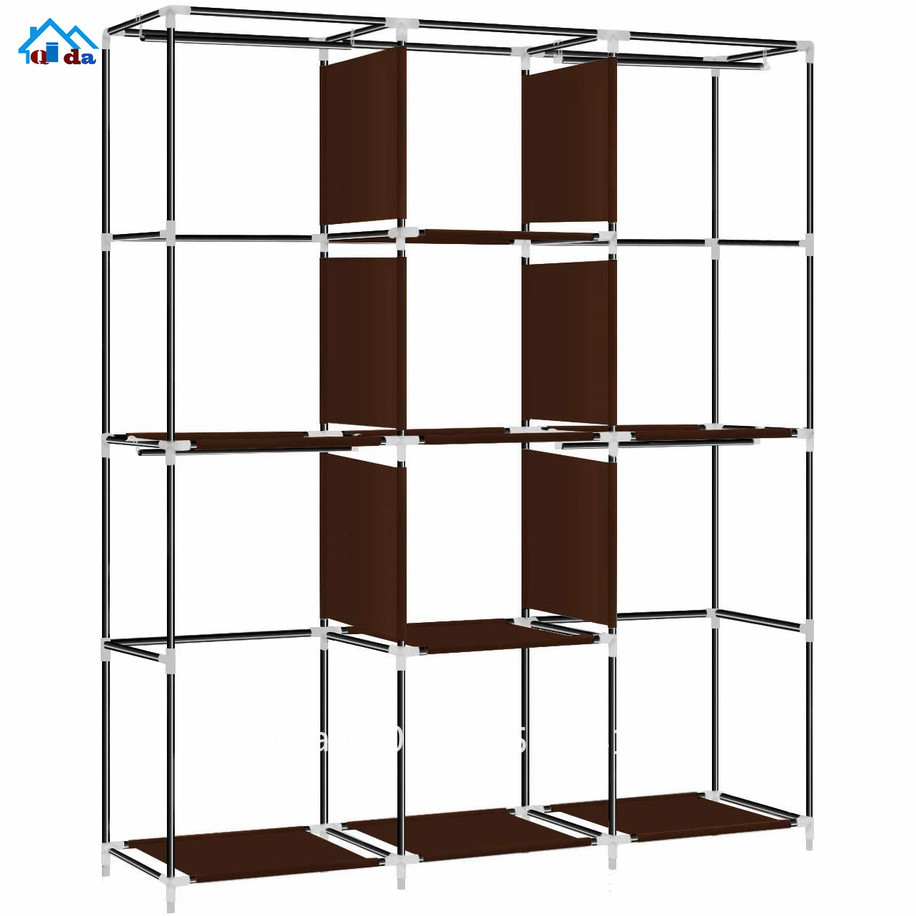 130cm Portable Non-woven Fabric Clothes Closet Freestanding Closet Shelf Storage Organizer Wardrobe With Hanging Rack