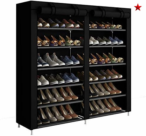 Hot Sale Portable Shoe Rack Cabinet Double 6 Tier Shoe Rack