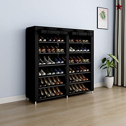 Hot Sale Portable Shoe Rack Cabinet Double 6 Tier Shoe Rack