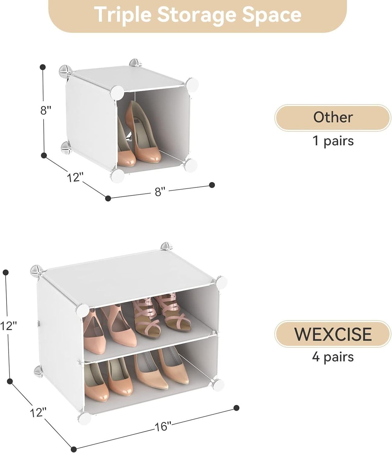 5-Tier Shoe Rack for Closet, Durable Shoe Shelf Space Saving, Narrow Shoe Storage Stand Small Shoe Cabinet Boots Storage