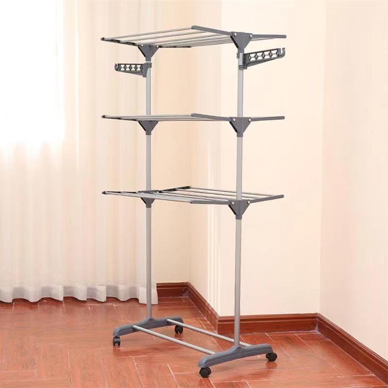 Adjustable Laundry Pole Clothes Drying Rack Floor To Ceiling 4 Way Clothes Racks For Hanging Clothes