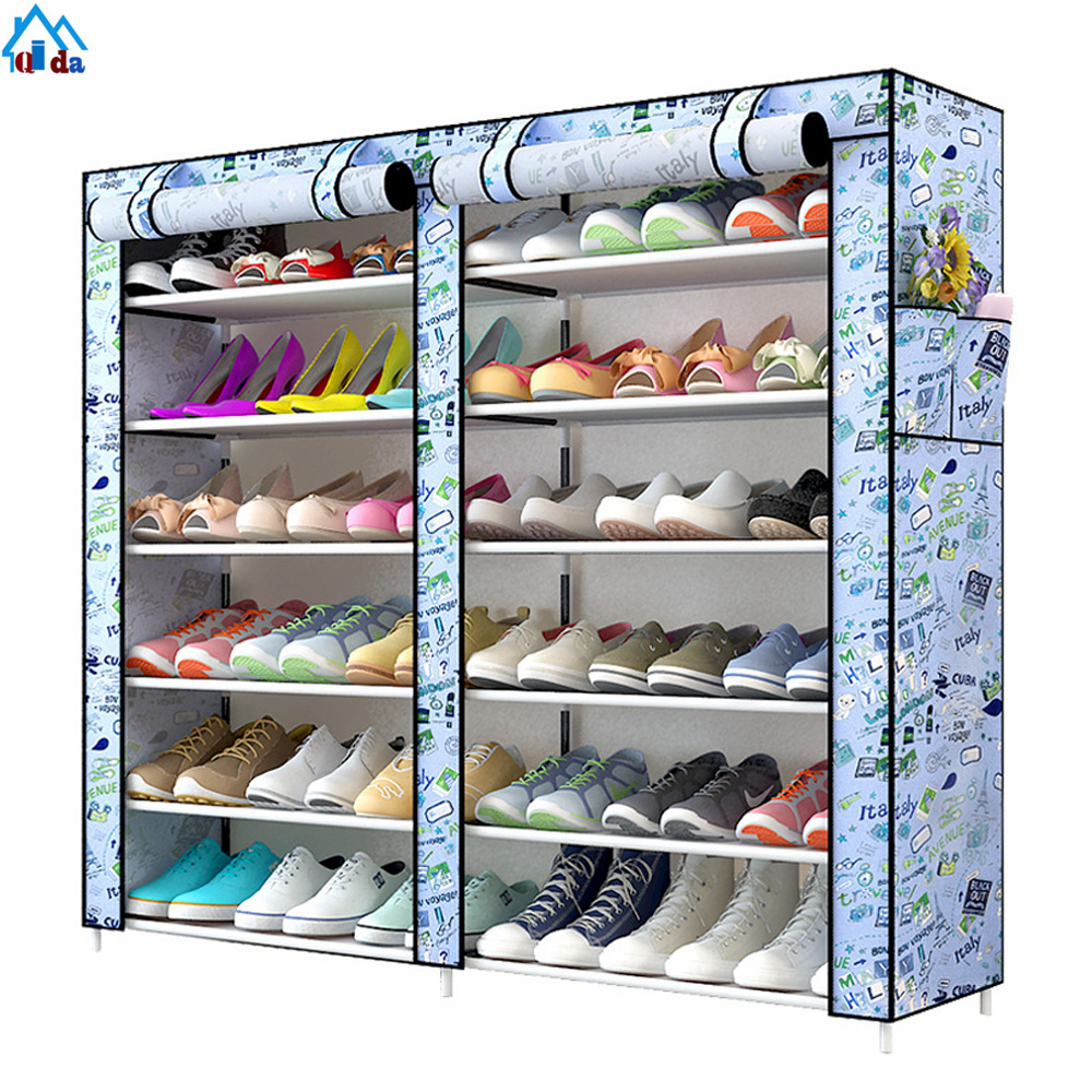 Cotton-made boots shoes cabinet rotating baby korean shelf for cabinet fabric 50 pair shoe rack