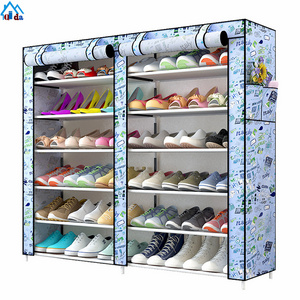 Cotton-made boots shoes cabinet rotating baby korean shelf for cabinet fabric 50 pair shoe rack