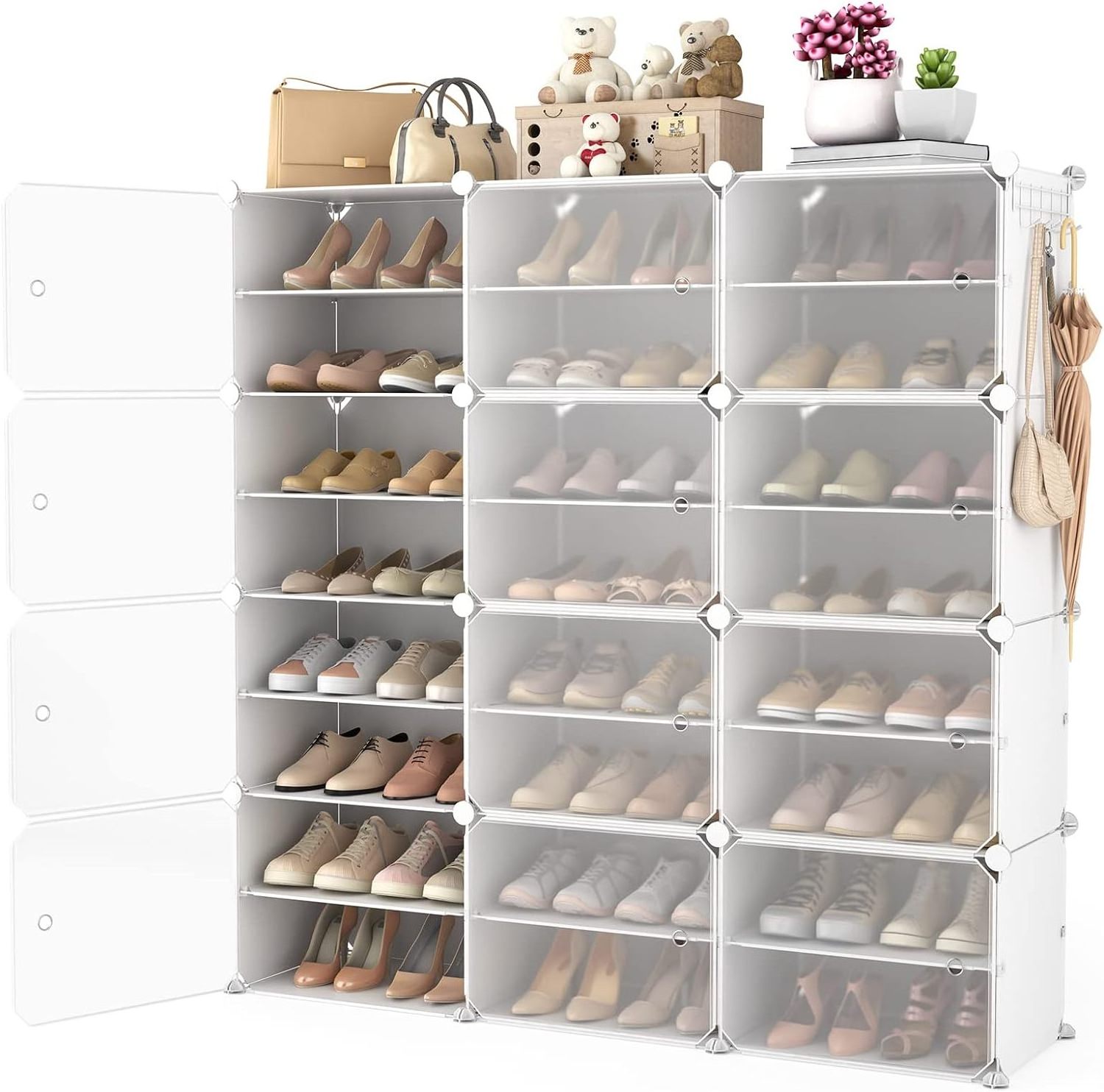 5-Tier Shoe Rack for Closet, Durable Shoe Shelf Space Saving, Narrow Shoe Storage Stand Small Shoe Cabinet Boots Storage