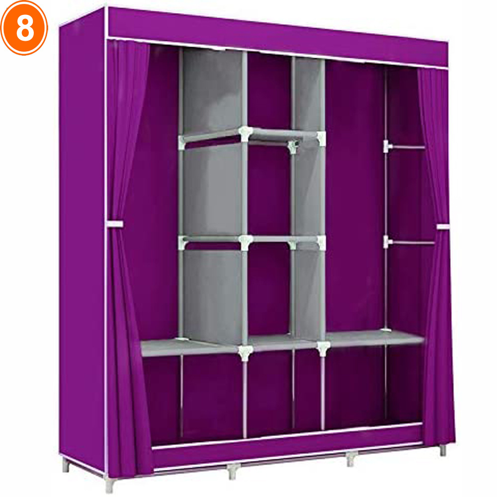 Modern simple wardrobe household fabric folding cloth assembly oversized reinforced combination wardrobe