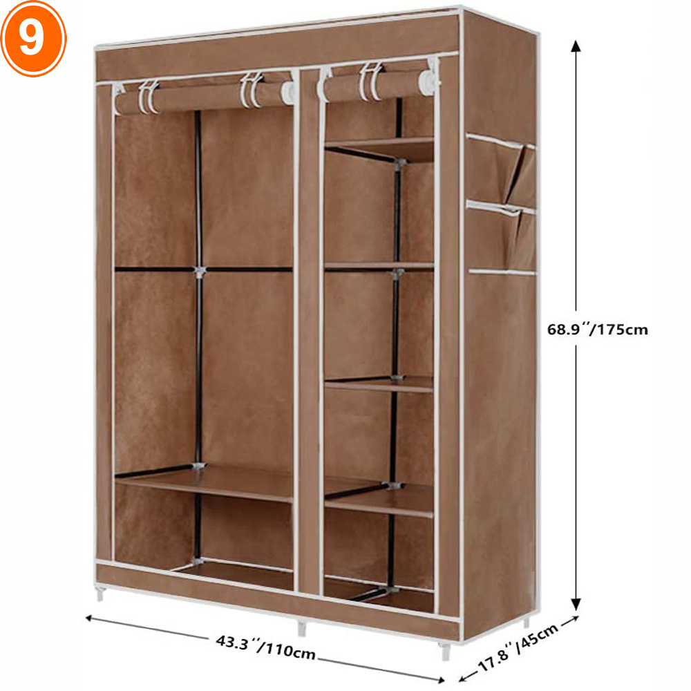 Modern simple wardrobe household fabric folding cloth assembly oversized reinforced combination wardrobe