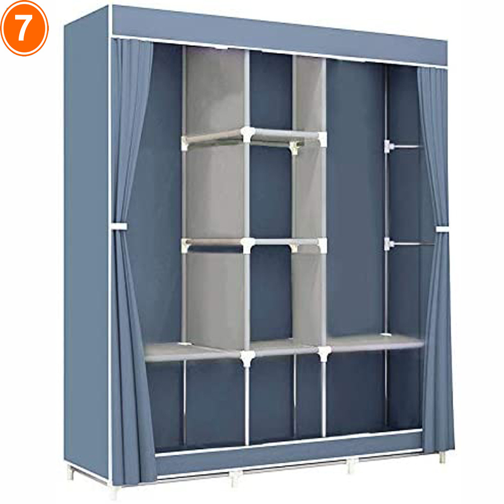 Modern simple wardrobe household fabric folding cloth assembly oversized reinforced combination wardrobe