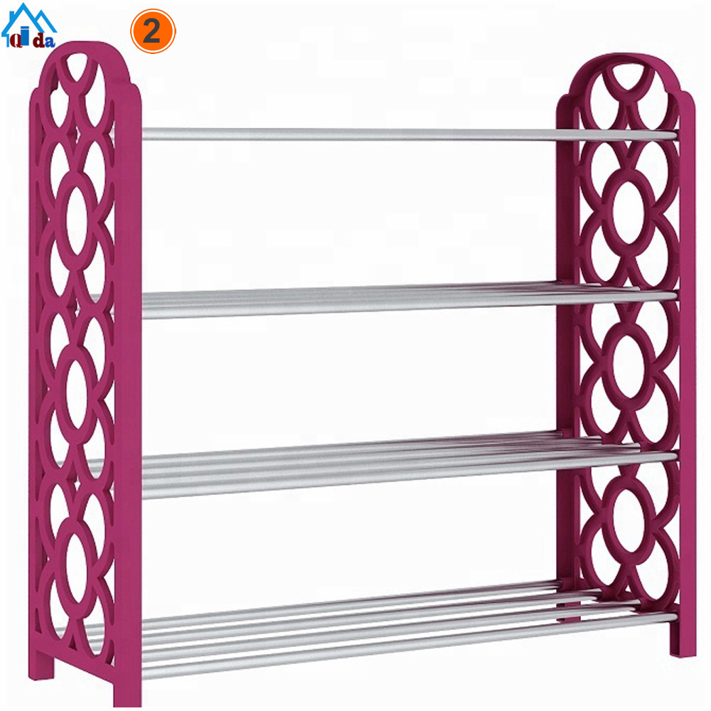 DIY cheap simple open door portable folding fabric 100 pair shoe rack shelf display stand organizer