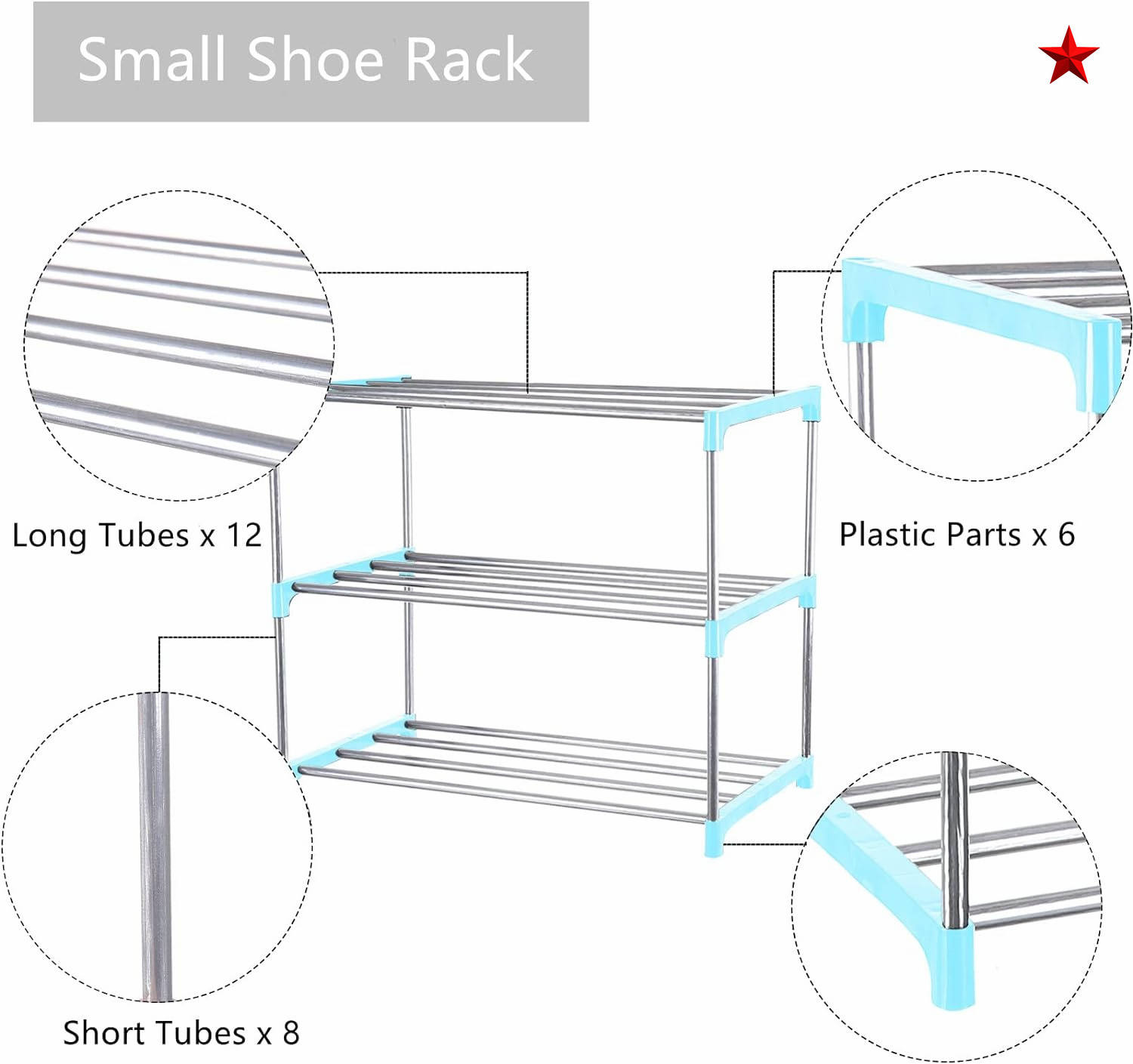 PP plastic and iron tube modern shoe cabinet nice shoeracks 5 tier shoe rack