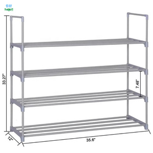 9 Tiers Shoe Rack With Dustproof Cover Closet Shoe Storage Cabinet Organizer Grey