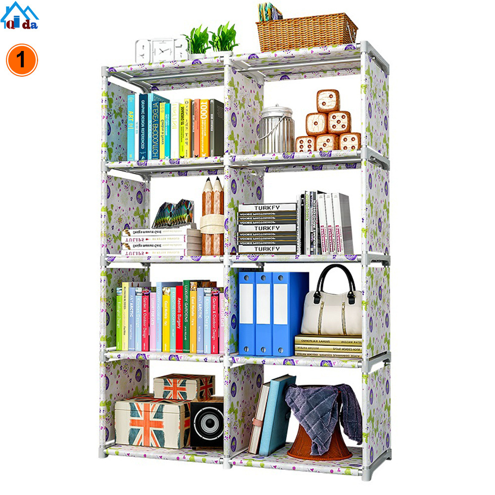 movable portable non woven fabric book shelf/bookcase/storage cabinet kids bookshelf malaysia