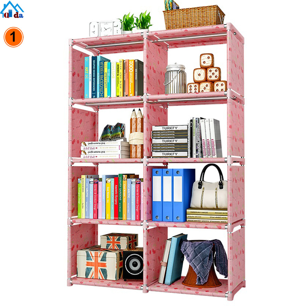 movable portable non woven fabric book shelf/bookcase/storage cabinet kids bookshelf malaysia