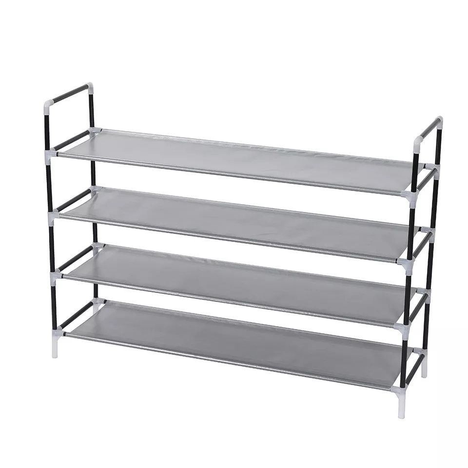 9 Tiers Shoe Rack With Dustproof Cover Closet Shoe Storage Cabinet Organizer Grey