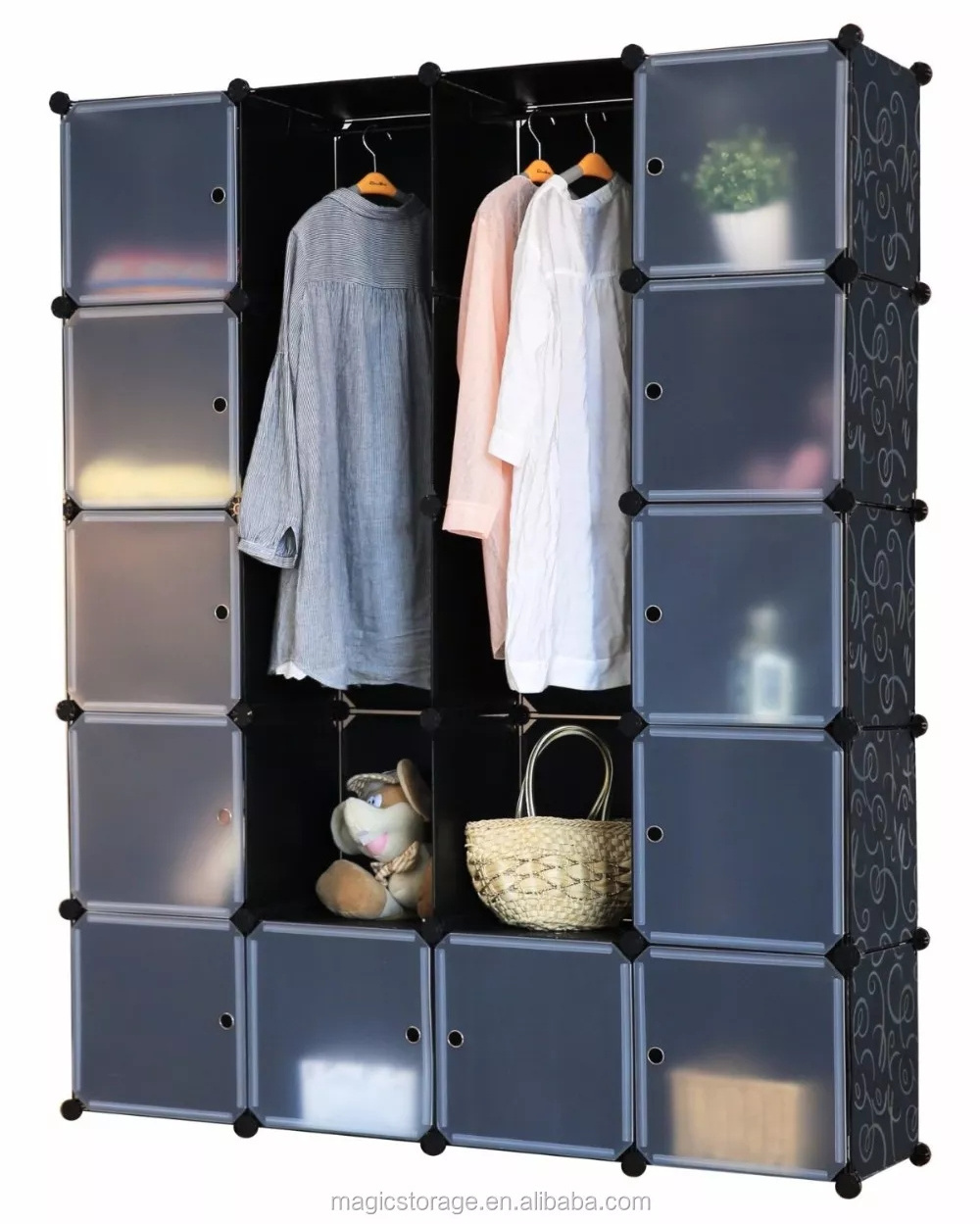 Portable Clothes Closet Wardrobe For Children And Kids Diy Modular Storage Organizer